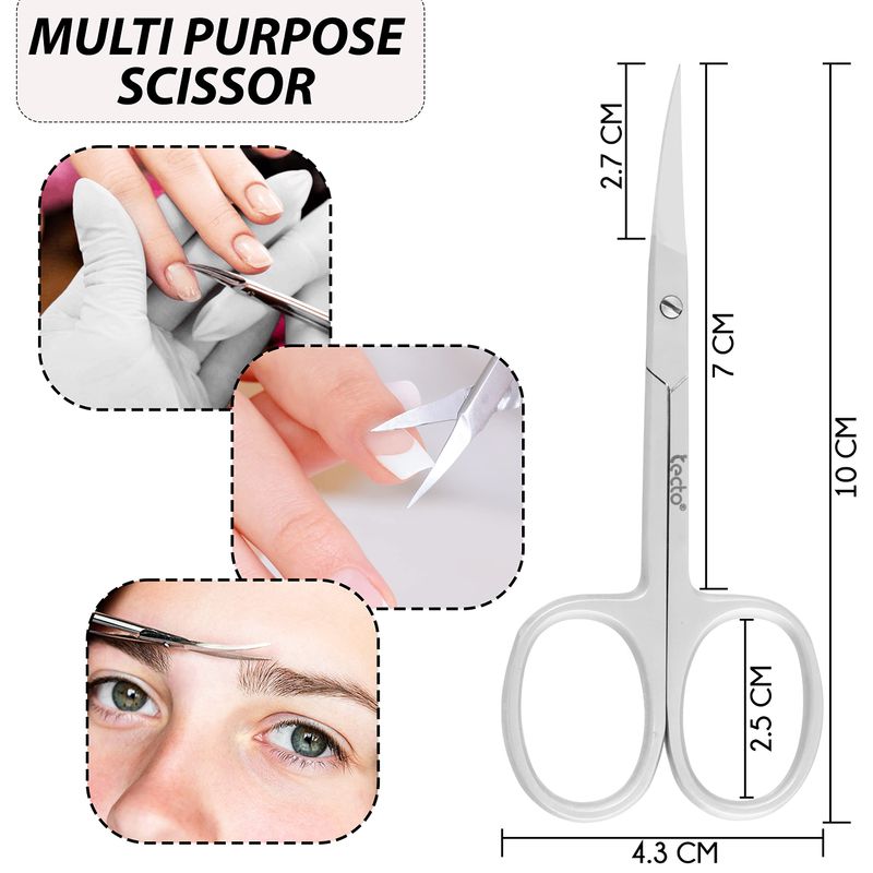 Tecto Professional Nail Scissors, Stainless Steel Manicure Scissors,Cuticle Scissors, Multi-Purpose, Eyelashes, Eyebrow, Toenail for Women and Men (Curved Nail Scissor)
