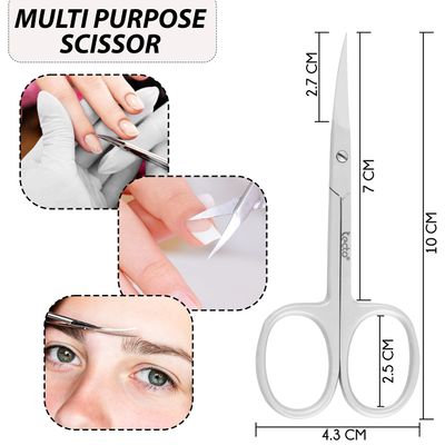 Tecto Professional Nail Scissors, Stainless Steel Manicure Scissors,Cuticle Scissors, Multi-Purpose, Eyelashes, Eyebrow, Toenail for Women and Men (Curved Nail Scissor)