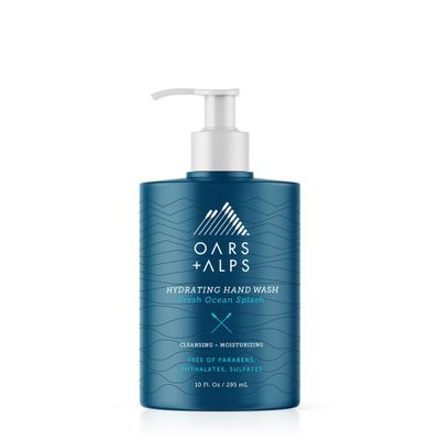 Oars Alps Hydrating Liquid Hand Soap, Made with Coconut Oil &amp; Aloe Vera to Moisturize Dry Hands, Gentle Hand Wash with Vitamin E, Fresh Ocean Splash Scent, 10 Fl. Oz Bottle