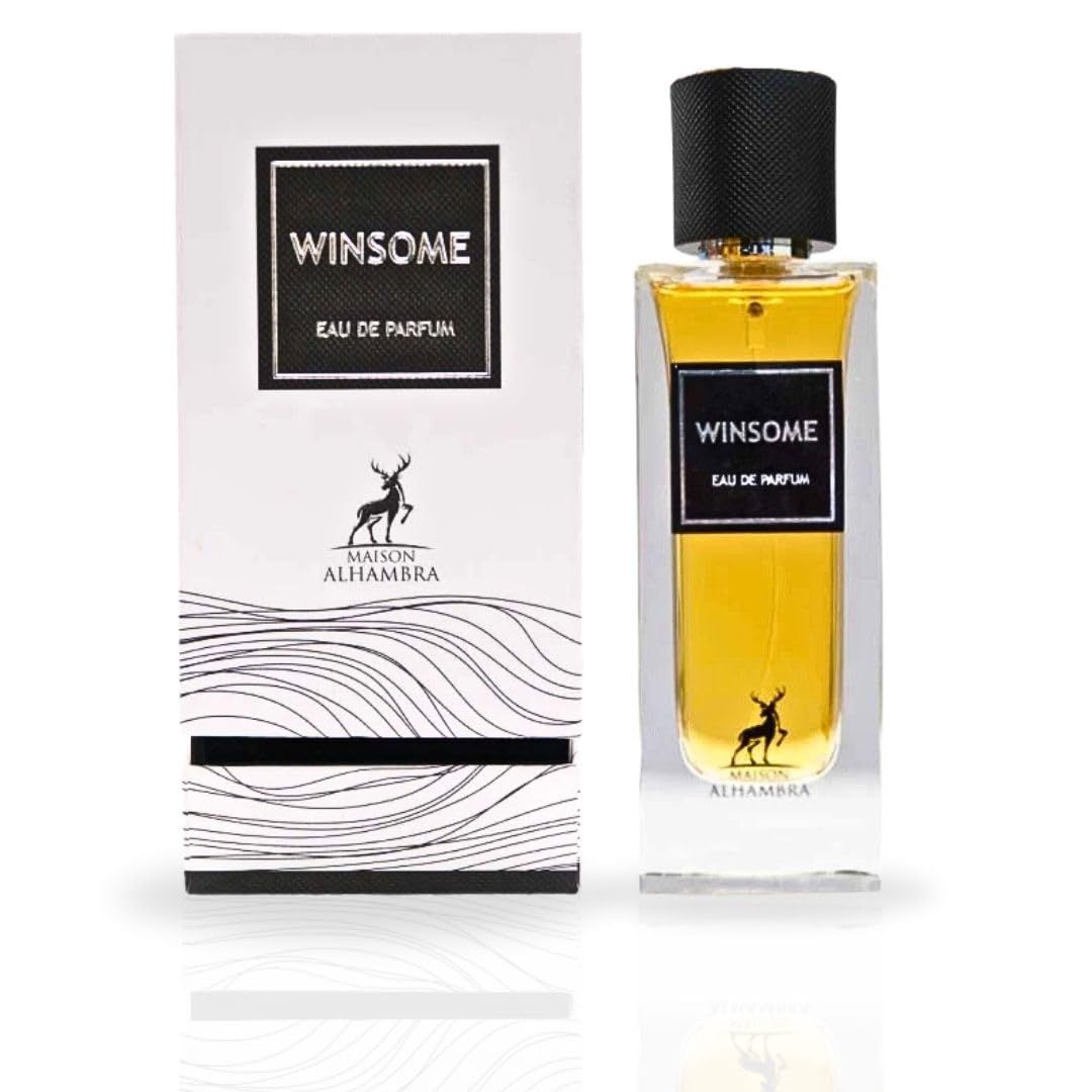 Maison Alhambra Winsome Eau De Parfum Spray 90ML (3.04 OZ) Long Lasting Arabian Perfume For Men - Bold Woody, Floral &amp; Sweet Fragrance - Perfume Men with Bergamot, Rose, Patchouli &amp; Vanilla Notes