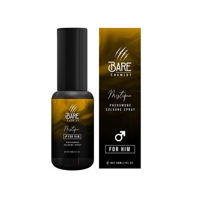 Bare Chemist Mystique Pheromone Cologne for Men - Extra Strong Concentrated Formula - Long-Lasting Exotic Scent - 1.01 Fl Oz Spray