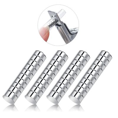 WEILUSI 40PCS Nail Magnet Tool Set for Stainless Nail Clippers Cat Eye Nail Art, Magnets Sizers Length Measurement for Fake False Nail Tips Round Mini Fridge Magnets for Home Office Salon Crafts