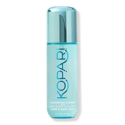 Kopari Hair &amp; Body Mist Kaanapali Coast, Long-Lasting Clean Creamy Coconut Scent, Blend of Sweet Coconut Milk and Vanilla, Hints of Warm Spice, 4 oz