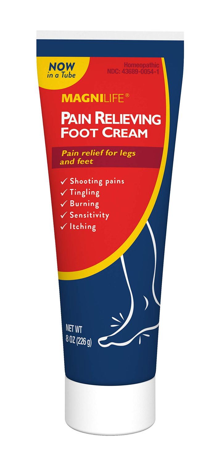 MagniLife Pain Relieving Foot Cream Soothing Relief for Soreness, Pain, Burning, Tingling, Itching or Sensitivity in Feet &amp; Legs - All-Natural Moisturizing Topical - Petroleum-Free - 8oz Tube