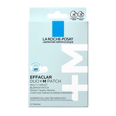 La Roche-Posay Effaclar Multi-Target Blemish Patches, Hydrocolloid Pimple Patches For Face Shields, Targets &amp; Absorbs, Suitable Under Makeup, 22 Patches, 12 Small Size &amp; 10 Medium Size