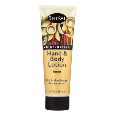 ShiKai Hand &amp; Body Lotion (Vanilla, 8oz) | Daily Moisturizing Skincare for Dry and Cracked Hands | With Aloe Vera &amp; Vitamin E