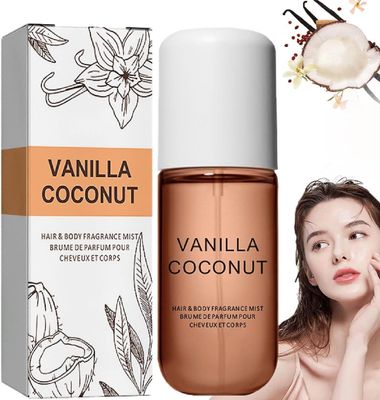 Vanilla Coconut Perfume, Coconut Vanilla Perfume, Body Mist Travel Size, Body &amp; Hair Fragrance Mist, 50 Ml Travel Size Long Lasting Spray (vanilla cocount)