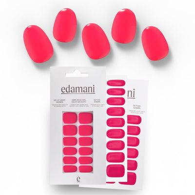 edamani Fully-Cured Instant 100 Real Gel Nails - SKIP the UV/LED/SUN! Instant Salon Look Manicure Thats Safer &amp; Easier Than Semi-Cured | No Dry Time, No Damage, 14 Days Wear, Toxin-Free (Pink Fizz)