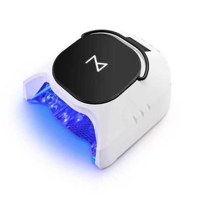 M - GlowPro Professional Hybrid 86W Wireless Rechargeable UV LED Nail Curing Lamp Cordless Nail Dryer for Gel Nails, Manicure, Pedicure (Black &amp; White)