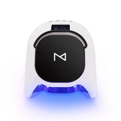 M - GlowPro Professional Hybrid 86W Wireless Rechargeable UV LED Nail Curing Lamp Cordless Nail Dryer for Gel Nails, Manicure, Pedicure (Black & White)