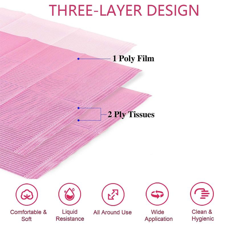 GoLashFun Nail Art Table Mats Disposable Nail Paper Towels,50PCS Pink Waterproof 3 Ply Nail Art Paper 13 X 17 Pads for Nail Table Decoration Kit,Nail Art Accessories
