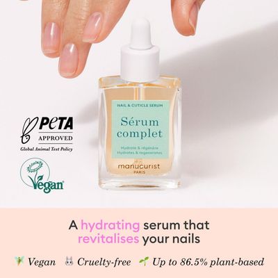 Manucurist - Complete Serum, Care for Damaged Nails and Cuticles, Hydrates and Regenerates Nails which Break Easily, Non-Greasy Gel Texture, Up to 86.5 Bio-sourced, Made in France, 0.5 fl oz