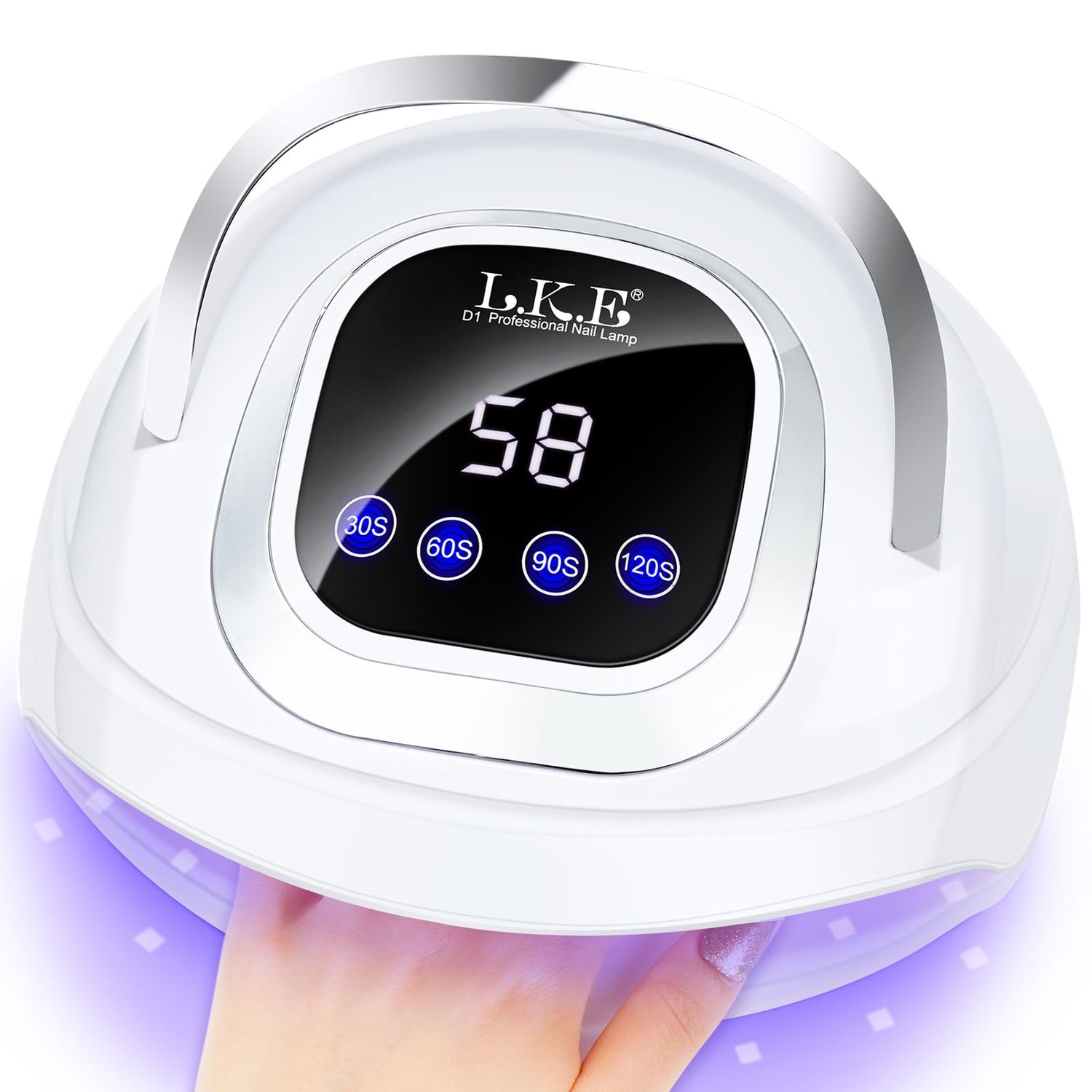 LKE UV Nail Lamp, Nail Dryer 268W Light for Nails with 4 Timers LED Lamp Gel Polish Kit Professional Art Tools Automatic Sensor, Pink