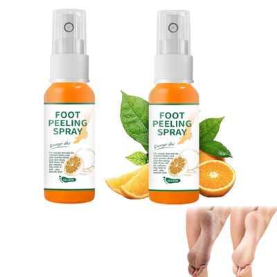 YG LianKai 2PCs Foot Peeling Spray Orange Oil,Foot Peeling Spray That Remove Dead Skin Within Seconds,Hydrating Nourish Peel Off Spray, Exfoliating Peeling &amp; Calluses on Feet (30ml)
