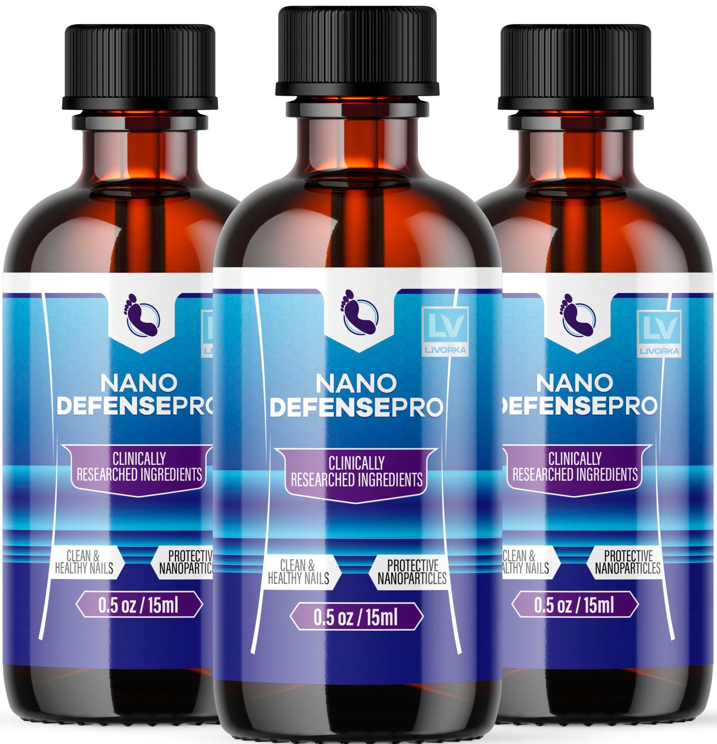 (3 Pack) Nano Defense Pro - Official Nano Defense Pro Premium Toenail Treatment Drops, NanoDefense Pro Liquid Solution All Natural Support Healthy Skin &amp; Nails Advanced Formula, 3 Bottles for 90 Days