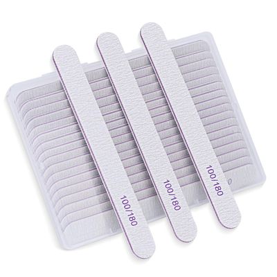 20pcs Double-Sided 100/180 Grit Nail Files Emery Board,(Coarse &amp; Medium) Grade Nail File for Home and Salon, Reusable Nail Buffers Manicure Tools for Acrylic Nails Fake Nails Natural Nails.