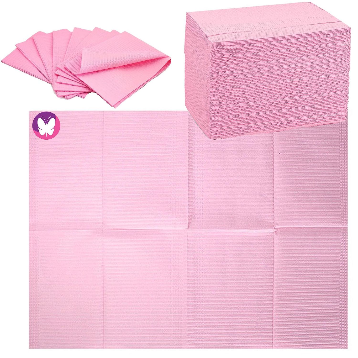 GoLashFun Nail Art Table Mats Disposable Nail Paper Towels,50PCS Pink Waterproof 3 Ply Nail Art Paper 13 X 17 Pads for Nail Table Decoration Kit,Nail Art Accessories