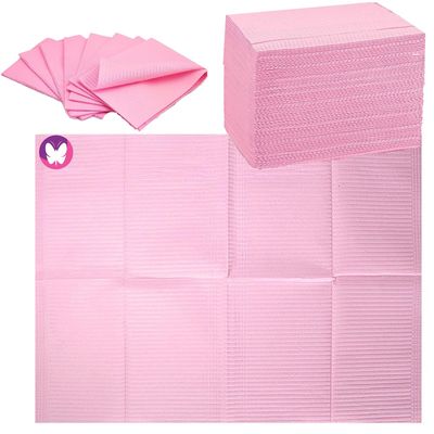 GoLashFun Nail Art Table Mats Disposable Nail Paper Towels,50PCS Pink Waterproof 3 Ply Nail Art Paper 13 X 17 Pads for Nail Table Decoration Kit,Nail Art Accessories