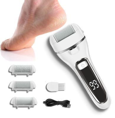 Callus Remover for Feet, Pedicure Tools for Feet with 3 Grinding Heads, Waterproof Foot Callus Remover for Dead Cracked Dry Skin Calluses