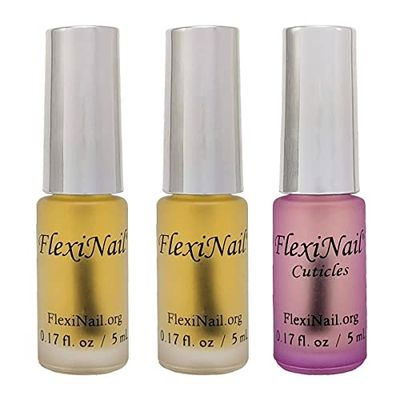FlexiNail Fingernail Conditioner with FlexiNail Cuticle Conditioner for weak and peeling or brittle and cracking nails