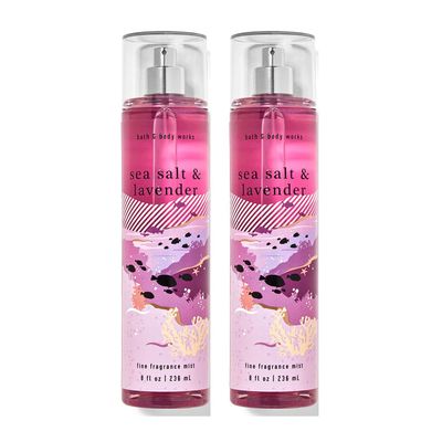 Bath and Body Works Sea Salt &amp; Lavender Fine Fragrance Mists Pack Of 2 8 oz. Bottles (Sea Salt &amp; Lavender)