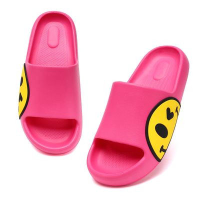 Guyarns Cloud Slides for Women,House Slippers Pillow Sandals for Women,EVA Anti-Slip Indoor &amp; Outdoor Garden Slides Smile Slippers Open Toe Spa Bath Pool Gym House Shower Shoes(Rose Red 37/38)