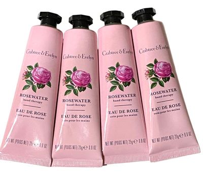 Crabtree &amp; Evelyn Rosewater Hand Therapy .9 oz SET OF 4