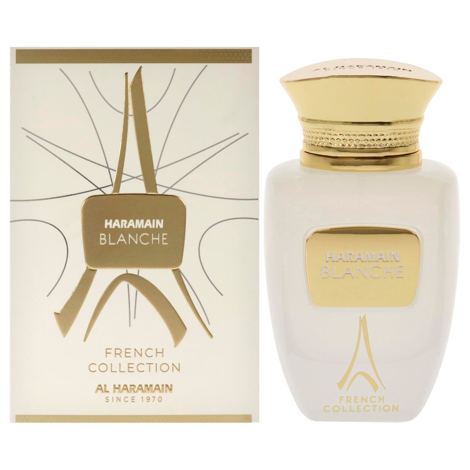 Al Haramain Blanche French Collection for Unisex - Arabian Perfume for Women &amp; Men - Long Lasting Arabic Cologne - Floral Woody Fragrance with Notes of Bergamot, Vanilla &amp; Musk - Eau de Parfum - 3.3oz