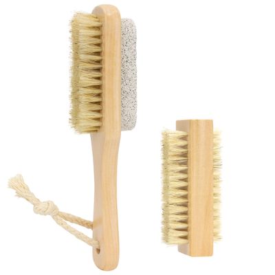 ABuYanOIn Wooden Nail Brush Set: Featuring a Floating Stone Brush (Shower Toe Nail Brush) and Fingernail Care Brushes. Perfect for Hand, Foot &amp; Nail Cleaning, as Well as Ankle Exfoliation.