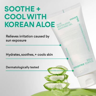 innisfree Aloe Vitalizing Soothing Gel Hydrating Face &amp; Body Moisturizer