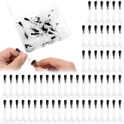 66Pcs Nail Polish Brush,Nail Polish Brush Replacement Kit Soft Bristles Nail Brushes with Handle Powder Dip Liquid Fingernail Polish Replacement Brushes with Box for Nail Art