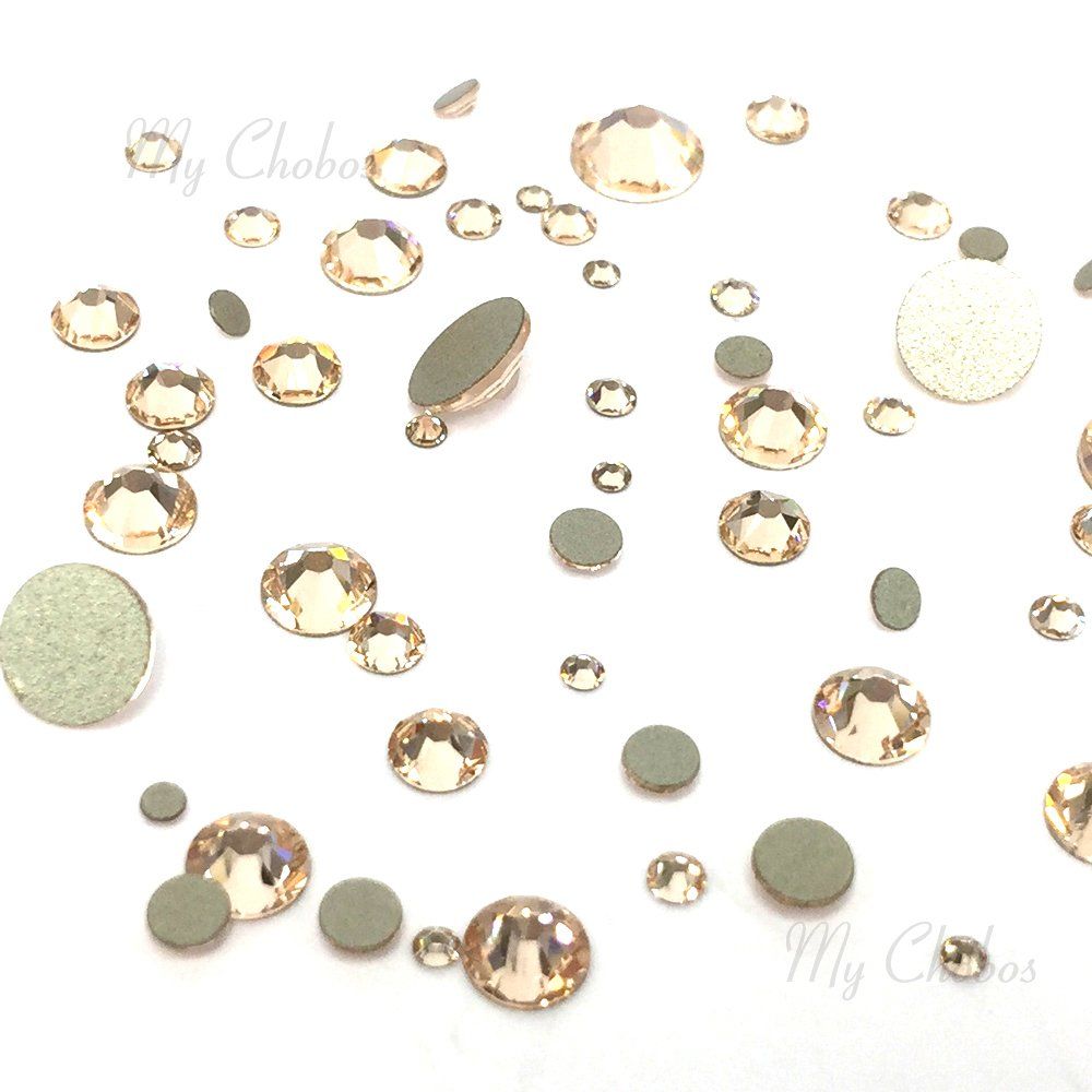 SILK (391) 144 pcs Swarovski 2058/2088 Crystal Flatbacks rhinestones nail art mixed with Sizes ss5, ss7, ss9, ss12, ss16, ss20, ss30