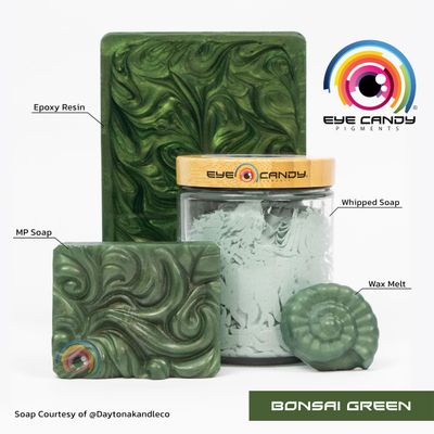 Eye Candy Pigments Premium Green Mica Powder - Bonsai Green (50gr) - for Epoxy, Resin, Soap, Paint, Woodworking, Acrylic Pouring, Bath Bombs, Fishing Lures - DIY Arts and Crafts Additive