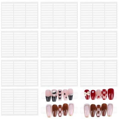 10 Sheets Double Sided Nail Tape Double Sided Tape for Press on Nails Adhesive Clear Mounting Tape for Nail Packaging Nail Design Salon Supplies Colors Designs Showcase