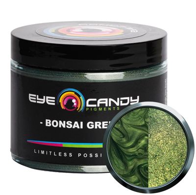Eye Candy Pigments Premium Green Mica Powder - Bonsai Green (50gr) - for Epoxy, Resin, Soap, Paint, Woodworking, Acrylic Pouring, Bath Bombs, Fishing Lures - DIY Arts and Crafts Additive