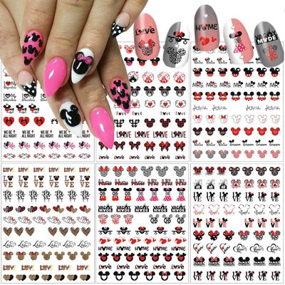 Cute Nail Art Stickers and Decals - Valentine Cartoon Heart Design for Women Girls - DIY Manicure Decoration Accessories