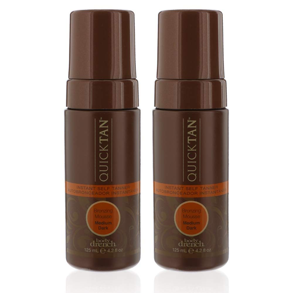 Body Drench Quick Tan Instant Self-Tanner - Bronzing Mousse, Self Tanning Foam For Natural And Quick Sun-Kissed Tan Skin, Medium Dark, 4.2 oz, 2-Pack