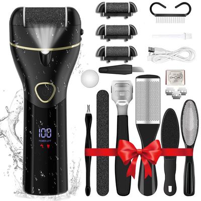 Electric Callus Remover for Feet Portable Professional Pedi Feet Care for Dead Skin Callous Remover Tool Waterproof Pedicure Foot File Kit 16 in 1 5688Black