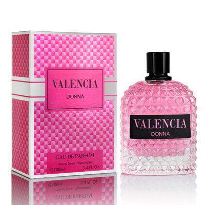 NovoGlow Valencia Donna for Women Eau De Parfum - Amber Floral Jasmine, Bourbon Vanilla &amp; Woods Oriental-Floral Fragrance with a Modern Twist Elegant 100ml Bottle Packed in Paper Box