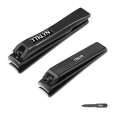 Manicure Kit Nail Clippers with Nail File, 3 PCS Stainless Steel Zinc Alloy Fingernail and Toenail Clippers for Men &amp; Women, Black