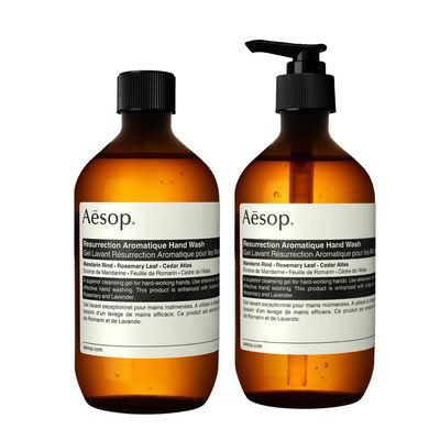 Aesop Resurrection Aromatique Hand Wash &amp; Refill | Non-Drying Gentle Gel Hand Wash with Orange, Rosemary and Lavender Oils | 16.9oz / 500mL (Pack of 2)