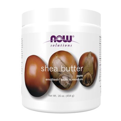 NOW Foods Solutions, Shea Butter, Skin Emollient, Seals in Moisture for Dry Rough Skin, 16-Ounce