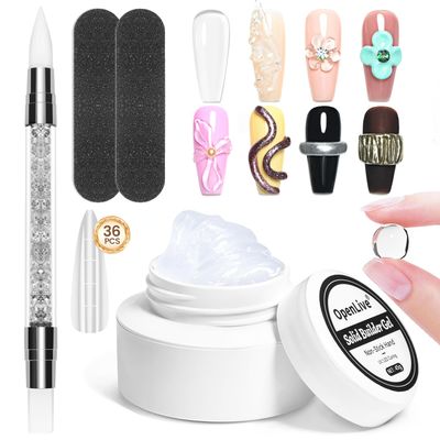 OPENLIVE Solid Builder Gel for Nails- 45g Large Volume 3D Sculpting Gel for Nail Extension Art, Non-Sticky, U V Lamp Curing Required, Salon Home DIY Use.