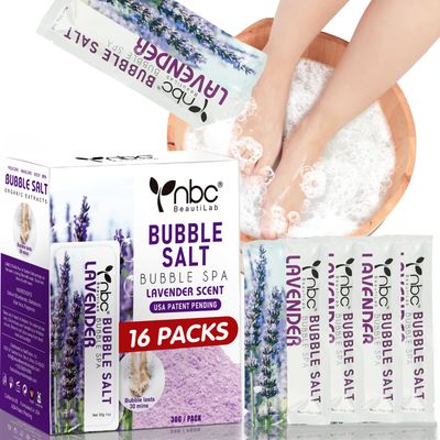nbc BeautiLab Pedicure Foot Soak, Foot Spa Soak, Pedicure Kit, Bubble Foot Bath For Tired &amp; Dry Cracked Feet, Athletes Feet, Odor Foot and Softens Calluses, Foot Soak 16 Packs A Box, Lavender