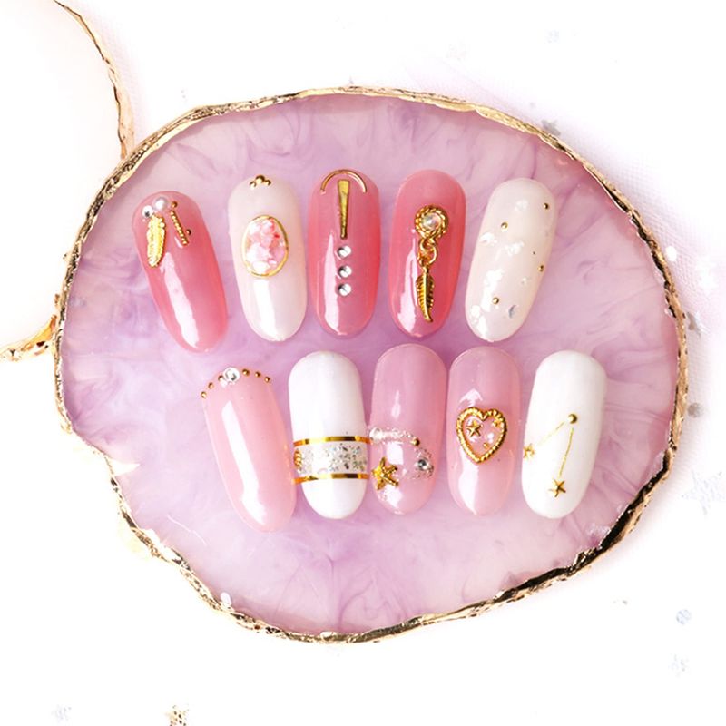 Mcduyant 5 Pieces Nail Polish Pens for Nail Art Resin Nail Art Palette Nail Holder Mixing Palette Nail Design Brushes