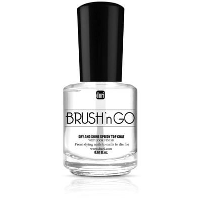 duri Brushn Go Dry and Shine Speedy Top Coat, Fast Dry Top Coat Nail Polish - 0.45 fl.oz. (pack of 1)
