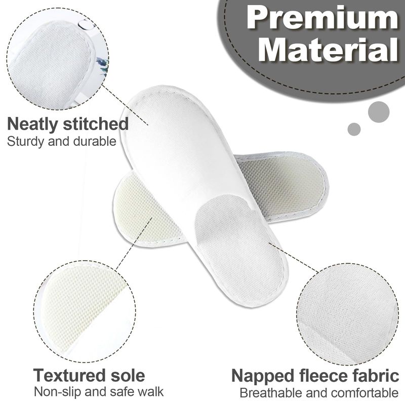 CarryEpic Disposable Slippers for Guest, 4 Pairs Spa Hotel House Slippers for Shoeless Home Bulk Indoor Slippers for Women Men Pantuflas Desechables Para Invitados Multicolor