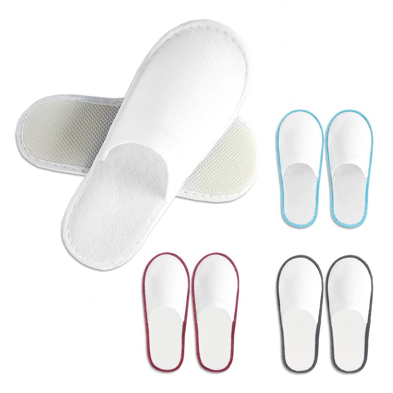 CarryEpic Disposable Slippers for Guest, 4 Pairs Spa Hotel House Slippers for Shoeless Home Bulk Indoor Slippers for Women Men Pantuflas Desechables Para Invitados Multicolor