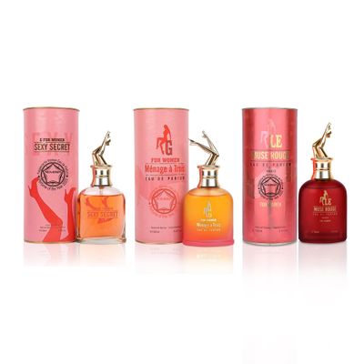 META-BOSEM G for Women Sexy Secret/Le Rouge/Menage a Trois, 3-Pc Perfume Set Collection Fragrance Classic Bottle, Eau de Parfum Natural Spray - Floral Scent (Pack of 3) Each 3.4 Fl Oz, Total 10.20 Oz
