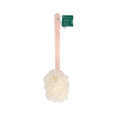 EcoTools 2-in-1 EcoPouf Bath Brush, Loofah Brush for Bath &amp; Shower, with Long Handle &amp; Recycled Netting for Cleansing &amp; Exfoliating, Back Brush for Men &amp; Women, Eco-Friendly &amp; Cruelty-Free, 1 Count
